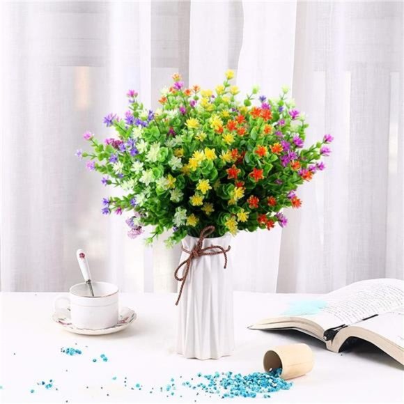 5 Bundles Artificial Flowers for Outdoors, UV Resistant Faux Outdoor Flowers - Picture 4 of 6